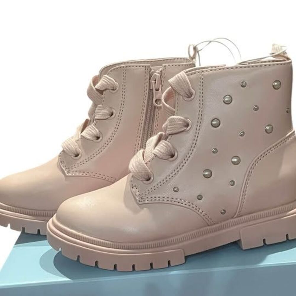 Cat & Jack Size 11 Girls Light Pink Blush Amaya Zip Up Boots New In Box